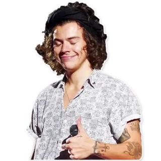 👍 Harry Styles harry styles, chanteur, pouce levé, pop star, célébrité telegram sticker