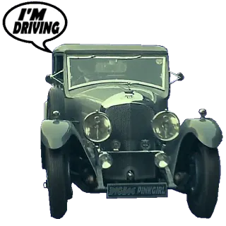 🚙 I'M DRIVING samochód, jazda, pojazd, klasyczny samochód, auto telegram sticker
