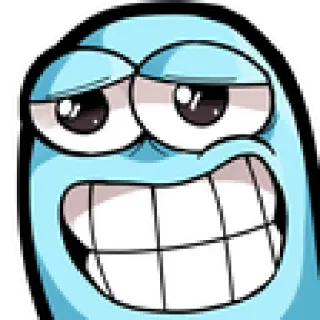 😬 cartoon, character, funny, blue, face, smile telegram sticker