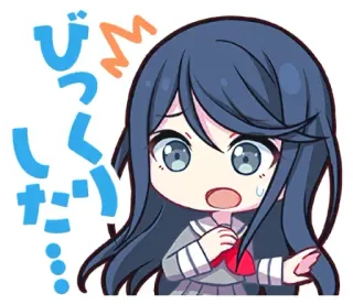 😨 びっくりした… anime, chibi, shocked, surprised, cute whatsapp sticker