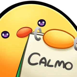 🐤 Calmo calma, relajado, pacífico, sticker, personaje whatsapp sticker