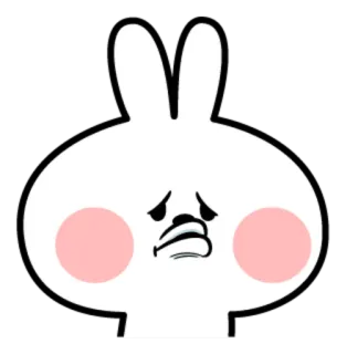 🙁 conejo, conejito, triste, lindo, dibujos animados whatsapp sticker