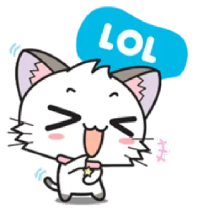 😂 LOL gato, lol, fofo, emoji, animal, adesivo, desenho animado whatsapp sticker
