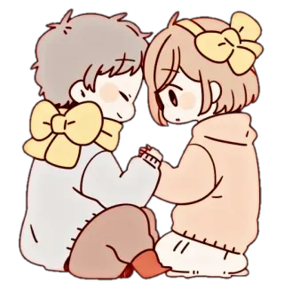 🌨 Cartoon, Liebe, Süß, Paar, Kawaii, Freundschaft, Romantik telegram sticker