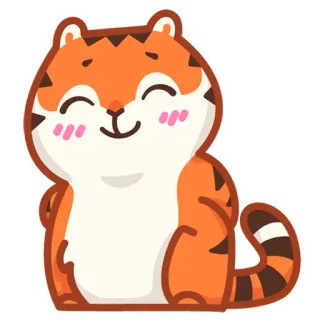 ☺️ tiger, animal, cartoon, cute, emoji, sticker, mammal, feline telegram sticker