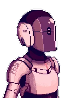 🚔 robot, androide, pixel art, futuro, intelligenza artificiale telegram sticker