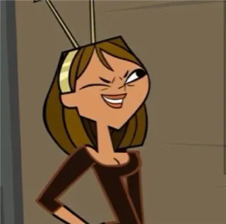 😜 Courtney Total Drama мультфильм, персонаж, анимированный, Кортни, Total Drama, подмигивание telegram sticker