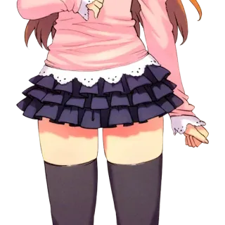🍑 Anime, fille, jupe, cuisses, mignon telegram sticker