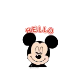 👋 Mickey Mouse HELLO Mickey Mouse, cartoon, greeting, hello, Disney, character whatsapp sticker