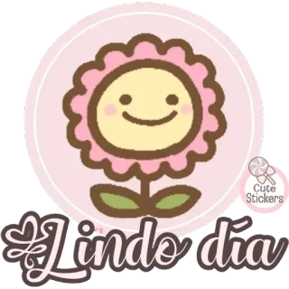 🤗 Lindo día цветок, милый, счастливый, хорошего дня, добрый день, привет, испанский, пастельный whatsapp sticker