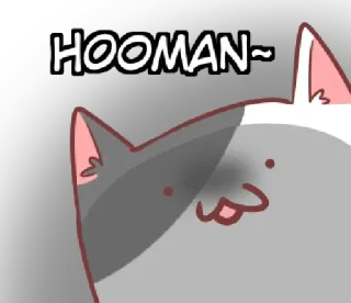 👁 HOOMAN~ kucing, hewan peliharaan, hewan, kartun, manusia, imut whatsapp sticker