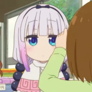 🍚 Kanna Kamui Miss Kobayashi's Dragon Maid anime, dragão, Kanna Kamui, Miss Kobayashi's Dragon Maid, fofo, kawaii whatsapp sticker