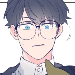 🌫 Cartoon, Mann, Brille, Anime, Illustration, Figur whatsapp sticker