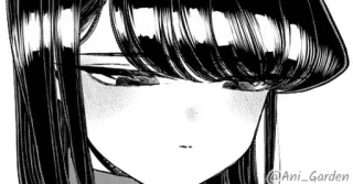 😳 Komi Shouko Komi Can't Communicate @Ani_Garden Anime, Komi, Komi no puede comunicarse, Manga, Chica, Serio, Blanco y negro telegram sticker
