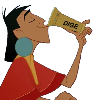 🍷 Kuzco The Emperor's New Groove DIGE จักรพรรดิ, ลามะ, การ์ตูน, ตลก, ดื่ม telegram sticker