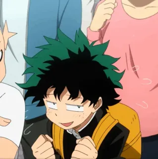 🥦 Izuku Midoriya My Hero Academia 애니메이션, 나의 히어로 아카데미아, 미도리야 이즈쿠, 데쿠, 학생, 히어로 telegram sticker