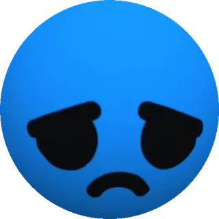 😐 грустный, синий, эмодзи, лицо, несчастный, настроение, выражение telegram sticker