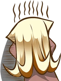 😢 沮丧, 生气, 头痛, 冒烟, 卡通 whatsapp sticker