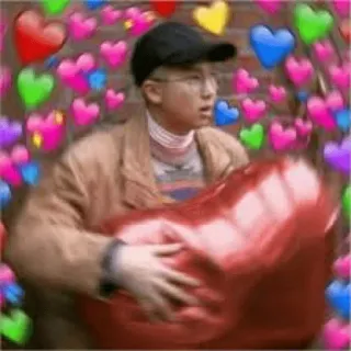😀 人, ハート, 愛, 男, 愛情, kpop telegram sticker