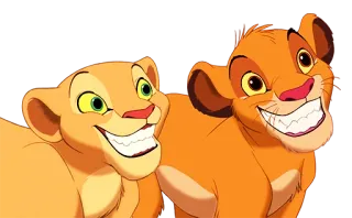 😸 Simba and Nala The Lion King lion, simba, nala, cartoon, disney whatsapp sticker