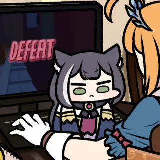 🕹 DEFEAT Anime, Gioco, Sconfitta, Personaggio, Computer telegram sticker