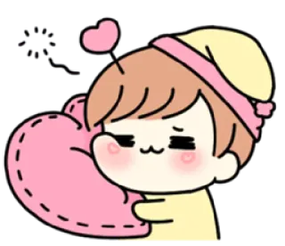 😍 stiker, lucu, hati, kartun, cinta, mengantuk telegram sticker