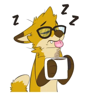 😴 ZZZ animal, fox, sleepy, coffee, tired, zzz telegram sticker