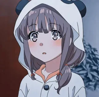 🌚 Anime, Mädchen, Süß, Panda, Hoodie, Cartoon telegram sticker