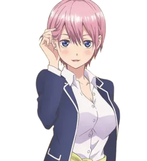 😊 Ichika Nakano The Quintessential Quintuplets Anime, Personaje, Ichika Nakano, The Quintessential Quintuplets, Sticker telegram sticker