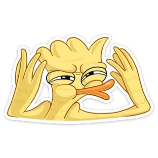 😕 pato, desenho animado, engraçado, pensar, ponderando, expressão, pássaro telegram sticker