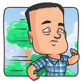 🏃 Hoạt hình, Đàn ông, Người, Chạy, Biểu tượng cảm xúc, Nhãn dán telegram sticker