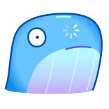 🤔 baleine, bleu, océan, mer, animal, mignon, dessin animé telegram sticker
