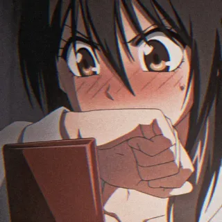 😳 Anime, Cô gái, Đỏ mặt, Ngượng ngùng, Dễ thương, Biểu cảm telegram sticker