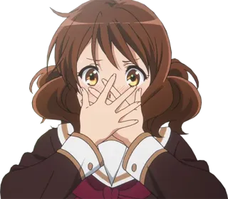😳 Anime, Mädchen, schockiert, verlegen, niedlich, Cartoon whatsapp sticker
