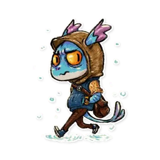 😒 monstre, dessin animé, autocollant, créature, mignon telegram sticker