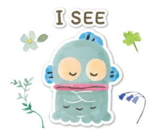 🧁 I SEE Dibujo animado, Mono, Monstruo, Criatura, Ojos, Flor whatsapp sticker