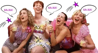 🤥 XA-XA! Frauen, lachen, Freunde, Party, Getränke telegram sticker
