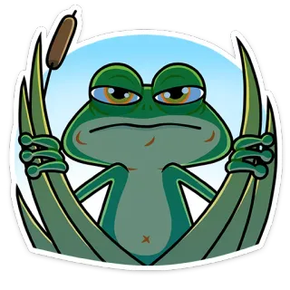 👿 rana, dibujos animados, animal, naturaleza, anfibio, lindo telegram sticker