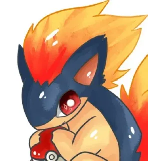 ✨ Typhlosion Pokemon 宝可梦, 火暴兽, 火, 可爱, 动漫, 卡通 telegram sticker