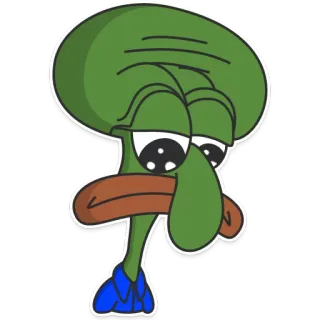 😔 Squidward Tentacles Spongebob Squarepants cartoon, sad, squidward, spongebob, tentacles telegram sticker