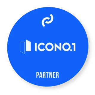 ✌️ ICONO.1 PARTNER socio, icono, logo, negocios telegram sticker