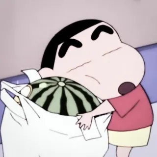 🐇 Shin-chan Crayon Shin-chan Anime, Cartoon, Personage, Watermeloen, Kind, Shin-Chan telegram sticker