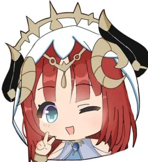 💧 Chibi, Anime, Dessin animé, Mignon, Fille, Signe de paix whatsapp sticker