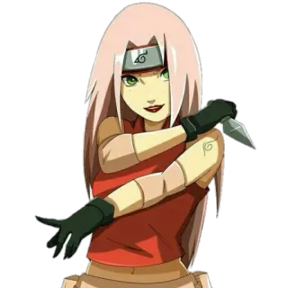 😏 Sakura Naruto anime, naruto, sakura, ninja, kunai telegram sticker