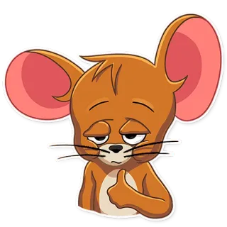 👍 Jerry Mouse Tom and Jerry cartoon, mouse, animal, thumbs up, bored telegram sticker