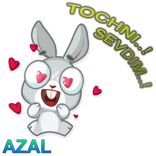 ❤ TOCHNI
SEVDIM!! Hase, Herzen, Liebe, Cartoon, Tier, Süß telegram sticker