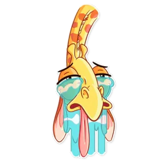 😰 ยีราฟ, เศร้า, ร้องไห้, การ์ตูน, สัตว์, น้ำตา telegram sticker