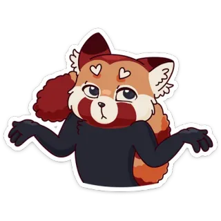 🤔 판다, 귀여운, 동물, 스티커, 레서판다, 어깨 으쓱 telegram sticker