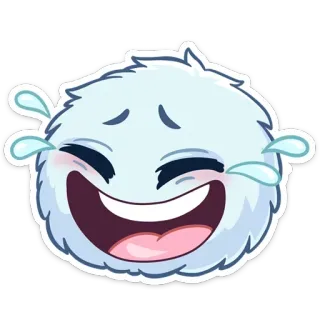 😂 笑, 快乐, 毛茸茸, 表情符号, 哭 telegram sticker