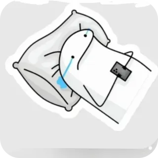 👍 florkofcows, sad, crying, pillow, sticker, drawing telegram sticker